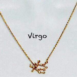 Zodiac Virgo Necklace 18k Gold Plated Like New 17”